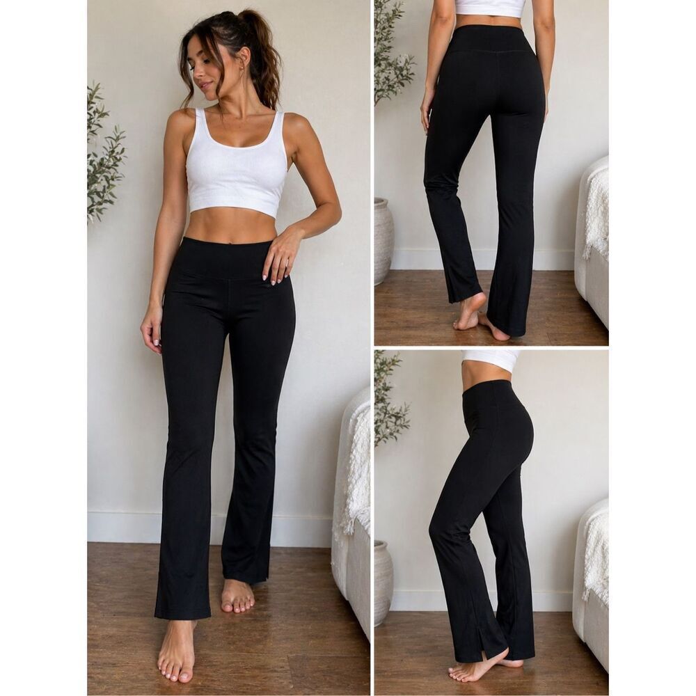 Aerie Offline The Hugger Legging High Rise Black Flare Yoga Pants Size L
